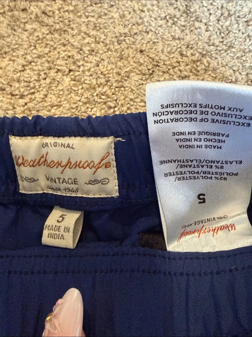 Weatherproof Navy Blue Cargo Shorts for Kids